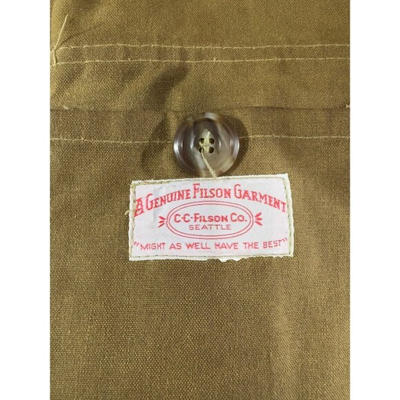 FILSON style 66 Waxed Stand Up Tin Cloth Hunting Jacket Size 48 2XL Vintage 80s - Picture 3 of 8